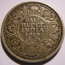 George V - Half Rupee 1919 Bombay - British India