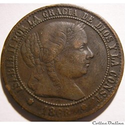 1868 Sevilla - 2, 1/2 Centimos - Isabel II de España