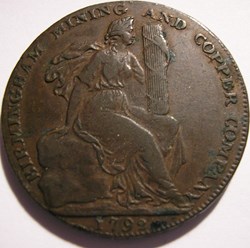 1792 HalfPenny – Mining & Copper Co - Birmingham, Warwickshire (ex.2)