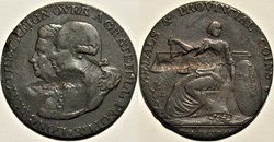 George III & Charlotte - Half Penny Token 1794, Warwickshire - Birmingham / Lutwyche's