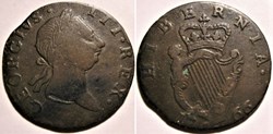 1766 Half Penny Hibernia, No Regal, Evasion - George III of Great Britain