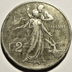 1861-1911 Royaume d'Italie, 2 Lire, Roma - Vittorio Emanuele III