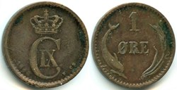 Christian IX Denmark - 1 Øre 1888