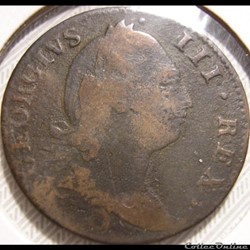1781 Half Penny, Hibernia - George III of Great Britain