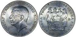 Gustaf VI Adolf of Sweden - 5 Kronor 1959 - 150th. Constitution