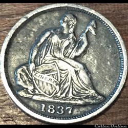 1837 Half Dime No Star - Die crack