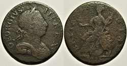 1775 Half Penny No Regal - George III of Great Britain (ex.16)