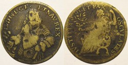 Louis XIV - c.1713, Jeton "Justitia et Pax osculatae sunt"