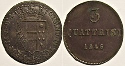 1846 Grand Duché de Toscane, 3 Quattrini - Leopold II Habsbourg-Toscane