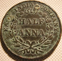 King William IV - Half Anna 1835 Bombay Presidency