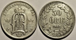 Sweden - Oskar II - 50 Öre 1883