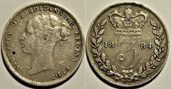 Victoria - 3 Pence 1884 - Kingdom of Great Britain