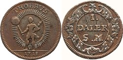 Sweden, Karl XII - 1 Daler 1718, Apollo (Sun God Phoebus)