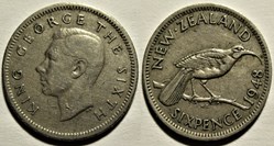 George VI - 6 Pence 1948 - New Zealand