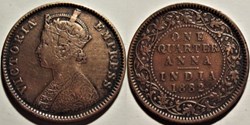 Victoria - One Quarter Anna 1882 Calcutta - British India