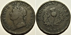 George IV - HalfPenny Token 1832 - Nova Scotia (ex.7)