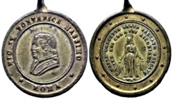 Pius IX - Virgin Mary, medalet ca. 1868 - Rome, Vatican