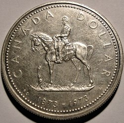 Elizabeth II - 1 Dollar 1873-1973 Mounted Police, Centennial
