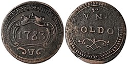 1783 Duchy of Modena e Reggio, 1 Soldo - Ercole III d'Este (var)