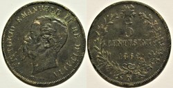1862 Regno d'Italia, 5 Centesimi, Napoli - Vittorio Emanuele II