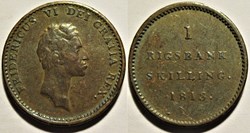 Frederik VI Denmark - 1 Rigsbankskilling 1813