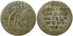 Christian VII - 2 Skilling Dansk 1801 Denmark