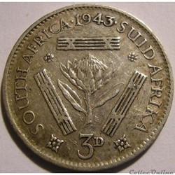 George VI - 3 Pence 1943 - South Africa