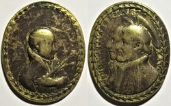Jesuit medal with three saints - 1700' (2)