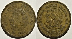 México 1956 - 50 Centavos Cuauhtemoc - E.U. Mexicanos