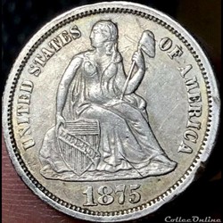 1875 Dime / 10 Cents