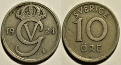 Gustaf V of Sweden - 10 Öre 1924