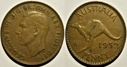 George VI - One Penny 1952 Melbourne - Australia