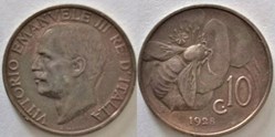 1928 Regno d'Italia, 10 Centesimi, Roma - Vittorio Emanuele III