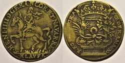 Henri IV à cheval, Union avec Marie de Médicis c.1607 - Jeton de Nuremberg
