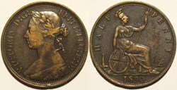 Victoria - Half Penny 1890 - Great Britain