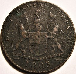 King George III - 5 Cash 1803 - Madras Presidency (ex.3)