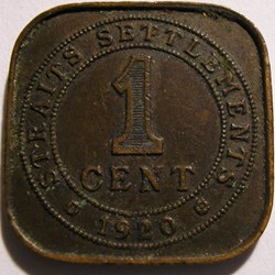 George V - One Cent 1920 - Straits Settlements