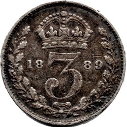 Victoria - 3 pence 1889 Kingdom of Great Britain (ex.2)
