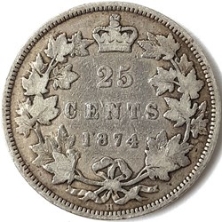 Victoria - 25 Cents 1874 H