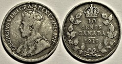 George V - 10 Cents 1919 (ex.3) Error