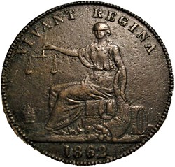 1862 One Penny Token De Carle, E. & Co. - Dunedin, New Zealand