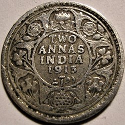 George V - 2 Annas 1913 Bombay - British India