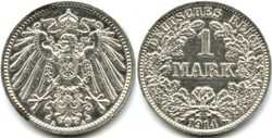 Wilhelm II - 1 Mark 1914 Berlin, German Empire