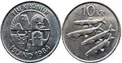 Iceland - 10 Krónur 1984, Landvættir