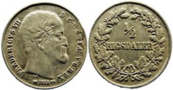 Frederik VII Denmark - 1/2 Rigsdaler rigsmont 1855