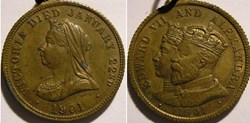 Victoria death / Edward VII & Alexandra crowned - Medallion 1901