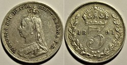 Victoria - 3 pence 1891 Kingdom of Great Britain - Errors