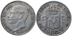 1880 - 50 Centimos - Alfonso XII de España