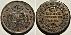 1853 Segovia - 1/2 Decima de Real - Isabel II de España