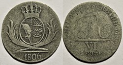 Friedrich I - 6 Kreuzer 1806 - Kingdom of Württemberg